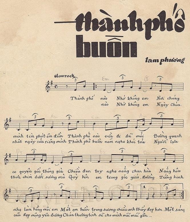 Sheet nhạc Thành Phố Buồn